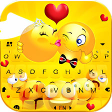 Funny Yellow Emojis Keyboard Background
