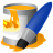 desktop and paintbrush logo