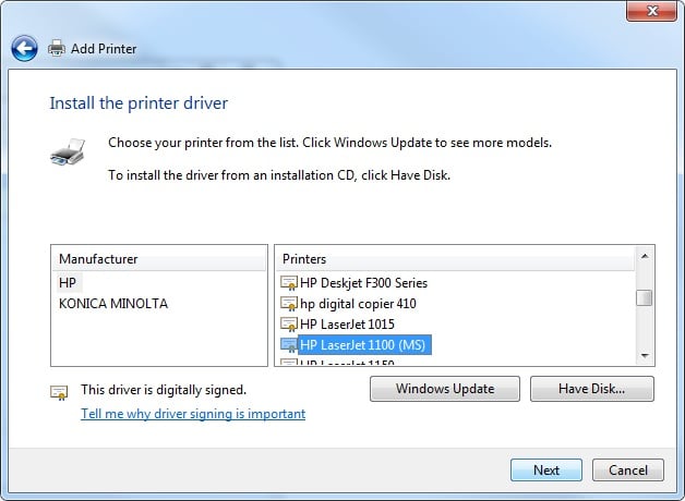 Hp laserjet 1020 Driver For Windows 7 64 Bit