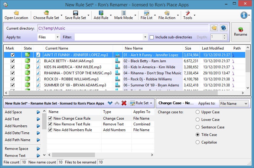 batch file rename files in subdirectorys