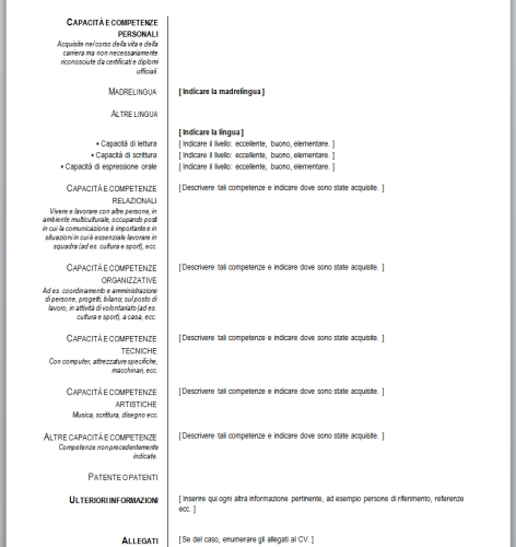 Curriculum Vitae Formato Word Gratis