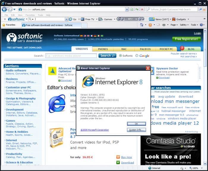 microsoft internet explorer 8 for android