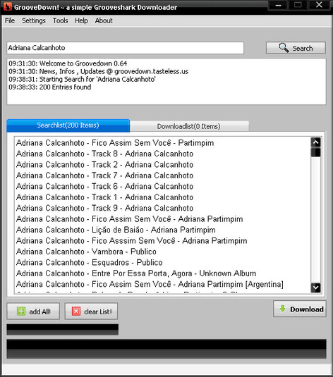 Groovedown 0.90 (Grooveshark Music Downloader)