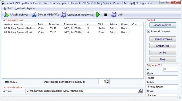 Visual MP3 Splitter & Joiner