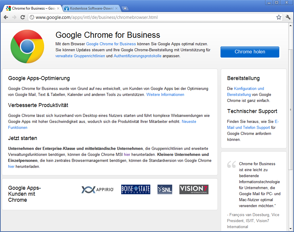 Google chrome for business