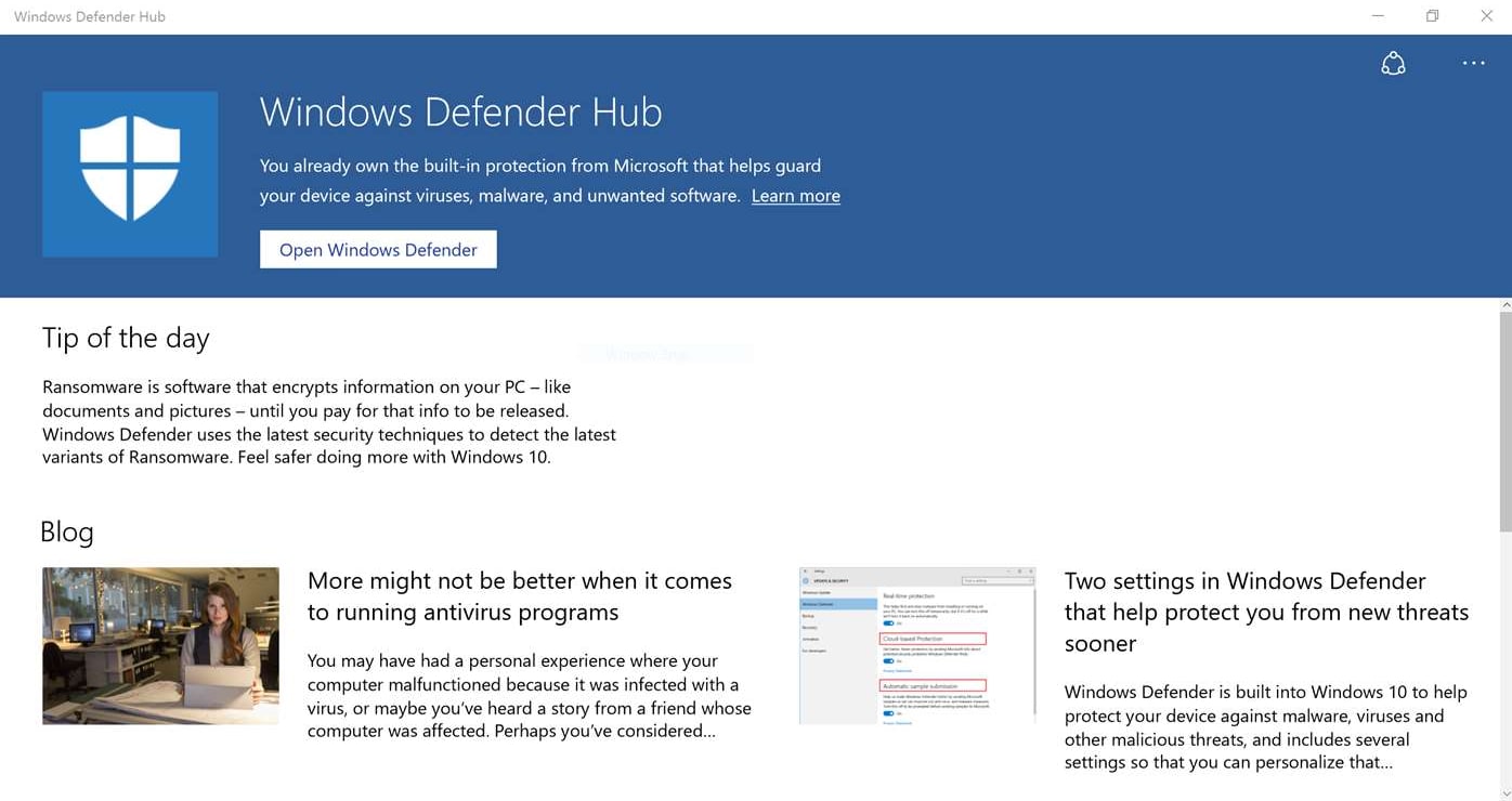 Windows Defender Hub (Windows) - Descargar