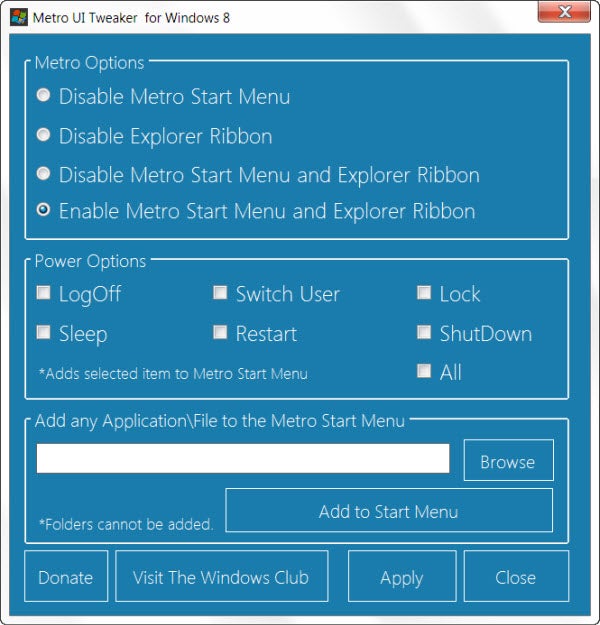 Metro UI Tweaker