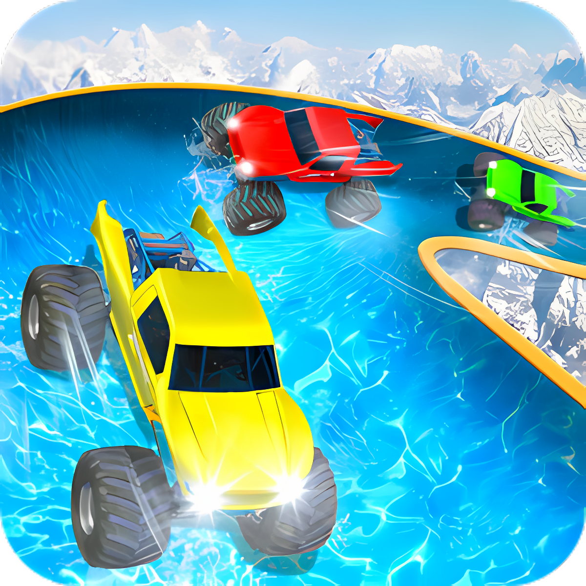 Water Slide Monster Truck Race