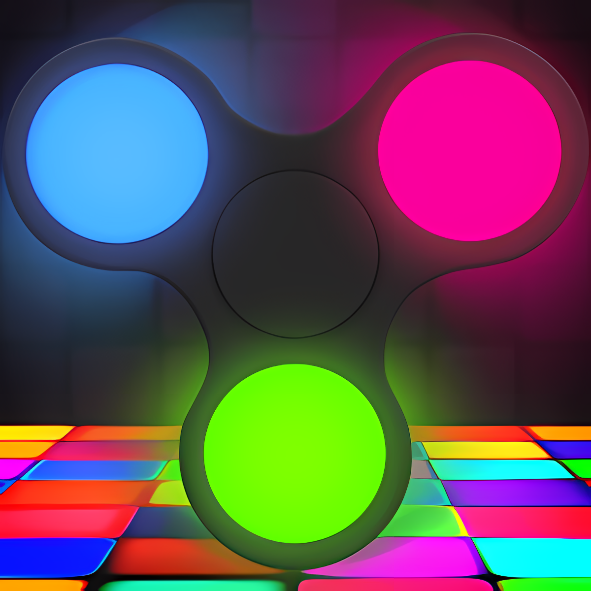 Fidget Spinner Neon Disco Glow The floor is lava