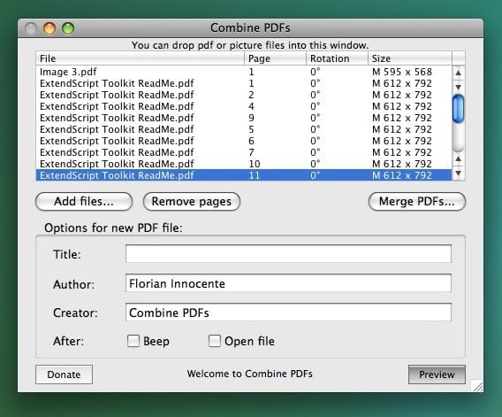 combine pdfs with preview