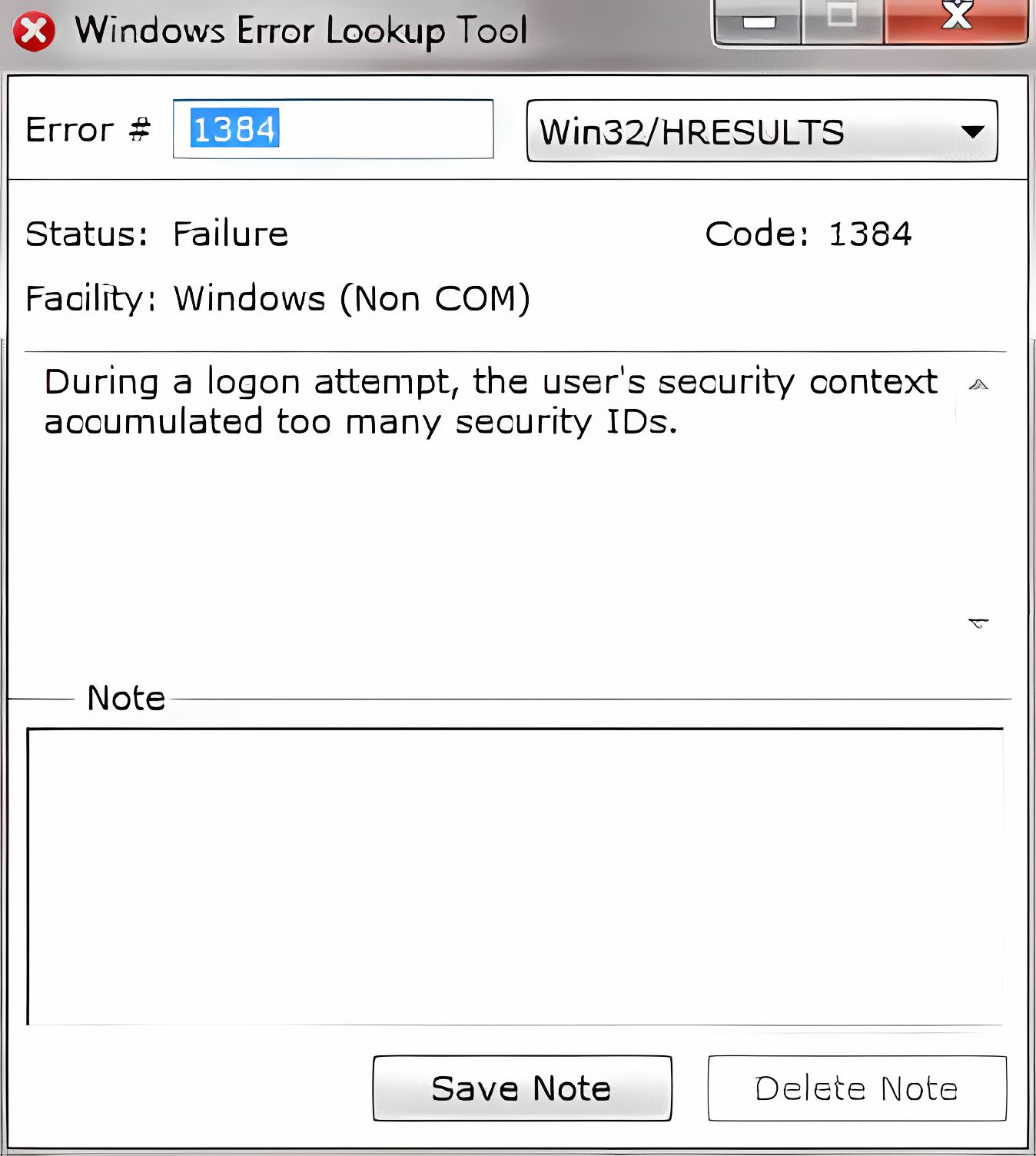 Windows Error Lookup Tool