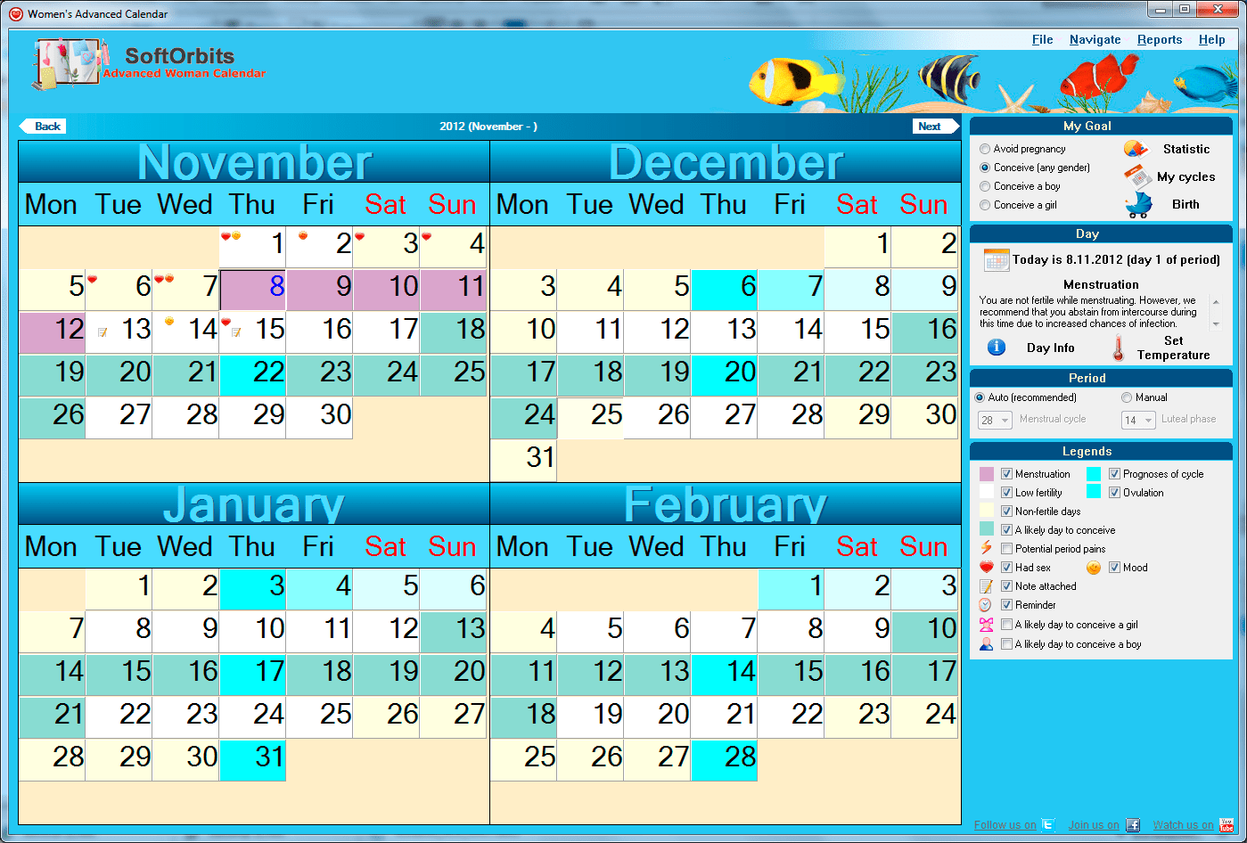 Advanced Woman Calendar Download