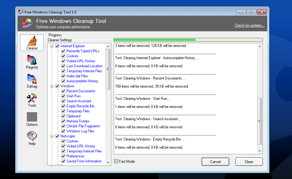 Windows Cleanup. Toolbox program. Tool программа