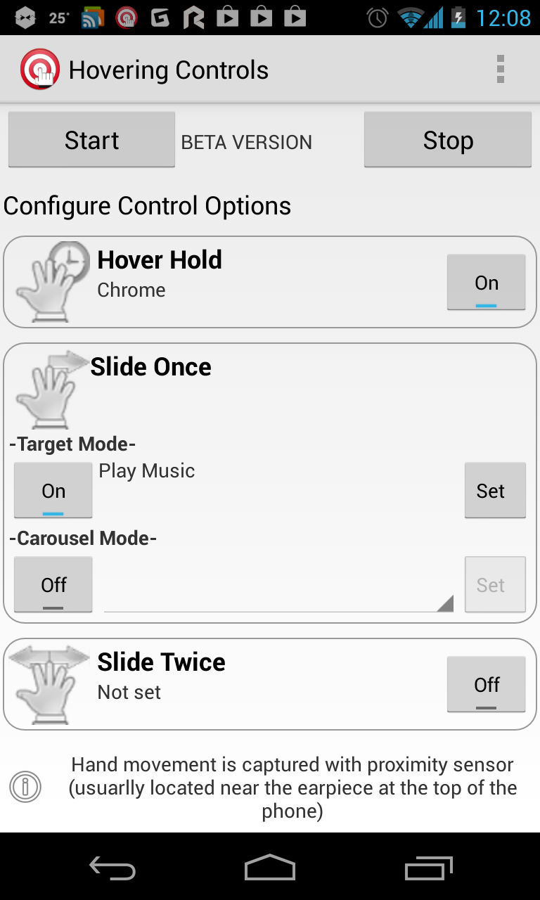 Hovering controls