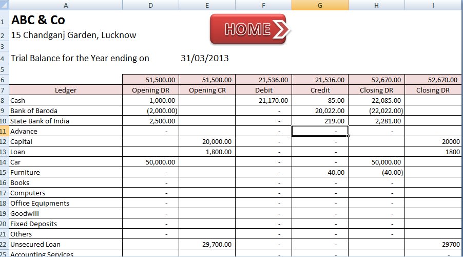 ABCAUS Excel Accounting Template - Download