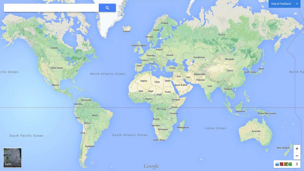 Google Map Of The World