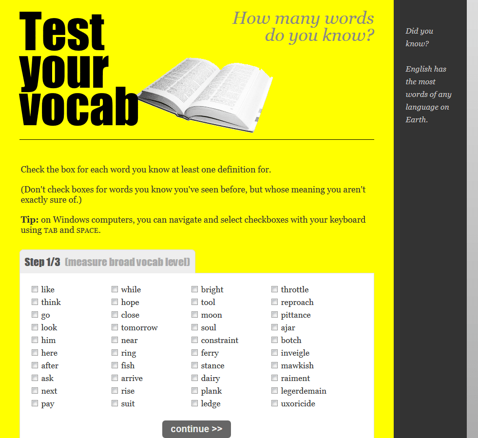 Тест по английскому vocabulary